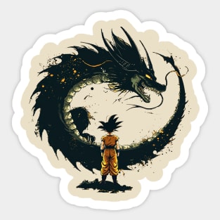 shenron and goku Sticker